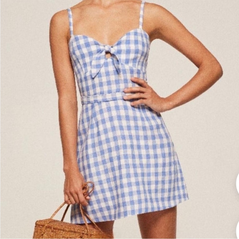 NWOT Reformation Gingham Beliz Dress